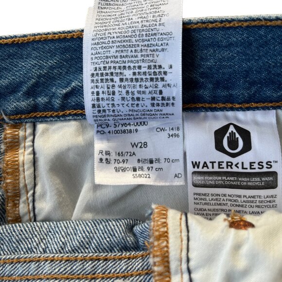 Free People Women’s Mid Rise Classic Straight Leg Jeans Blue Medium Wash Size 27 - Picture 15 of 16